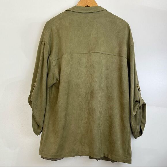 Andersen & Lauth Anthropologie Jacket Chore Utility Faux Suede Green One Size OS - Picture 5 of 8